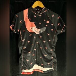 🚴‍♂️ Hill Killer Men’s Cycling Jersey – Flamingo Print (Size M) 🚴‍♂️